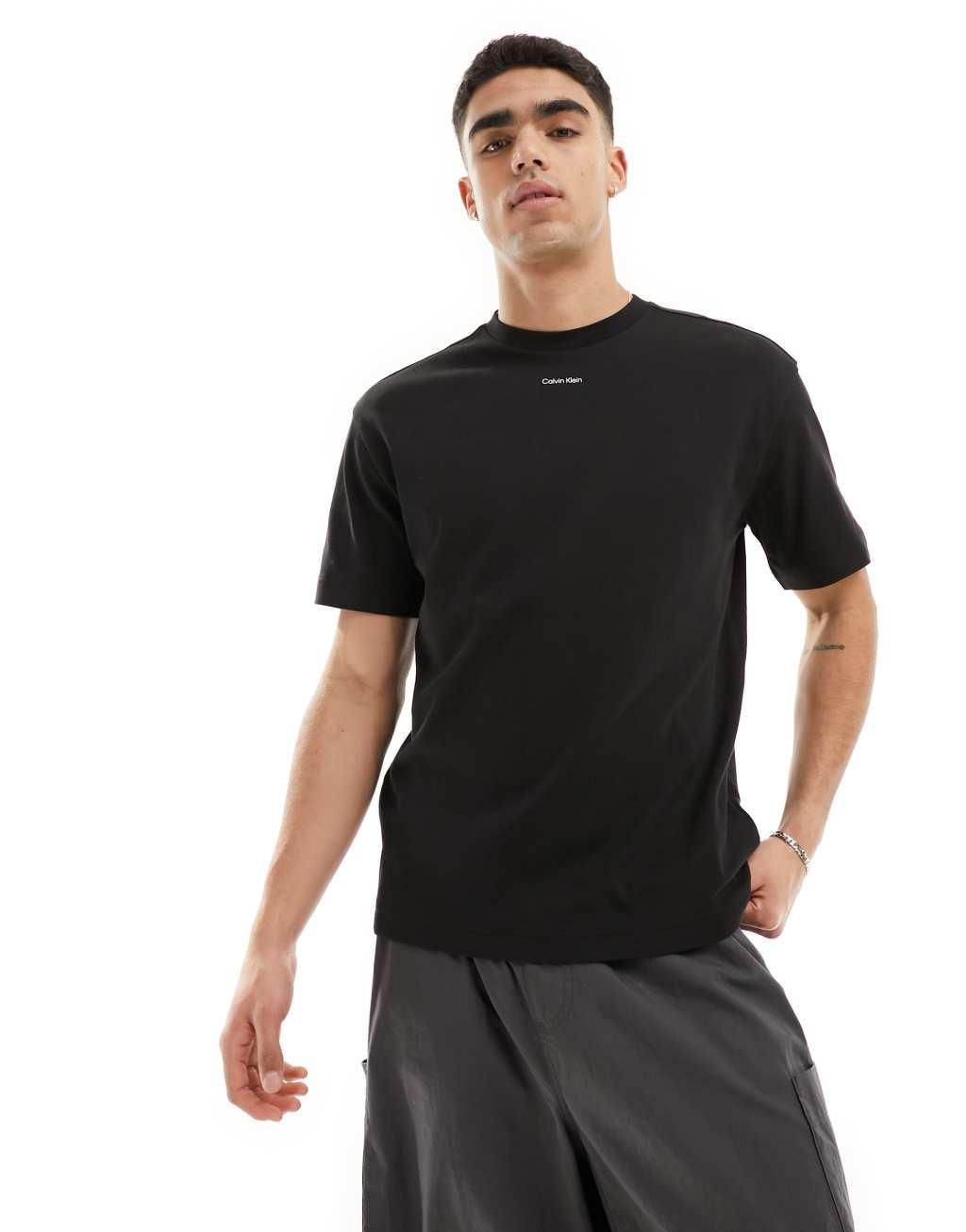 Calvin Klein nano logo t-shirt in black Product Image