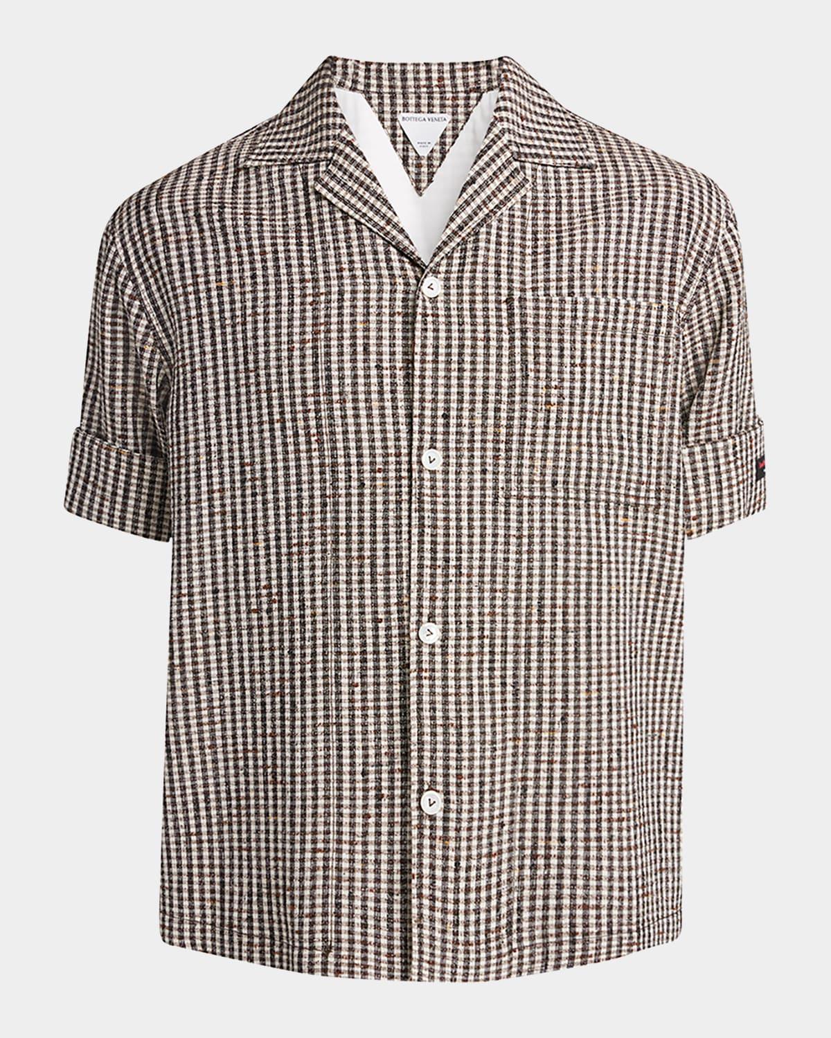 Mens Knotted Mini-Check Shirt Product Image