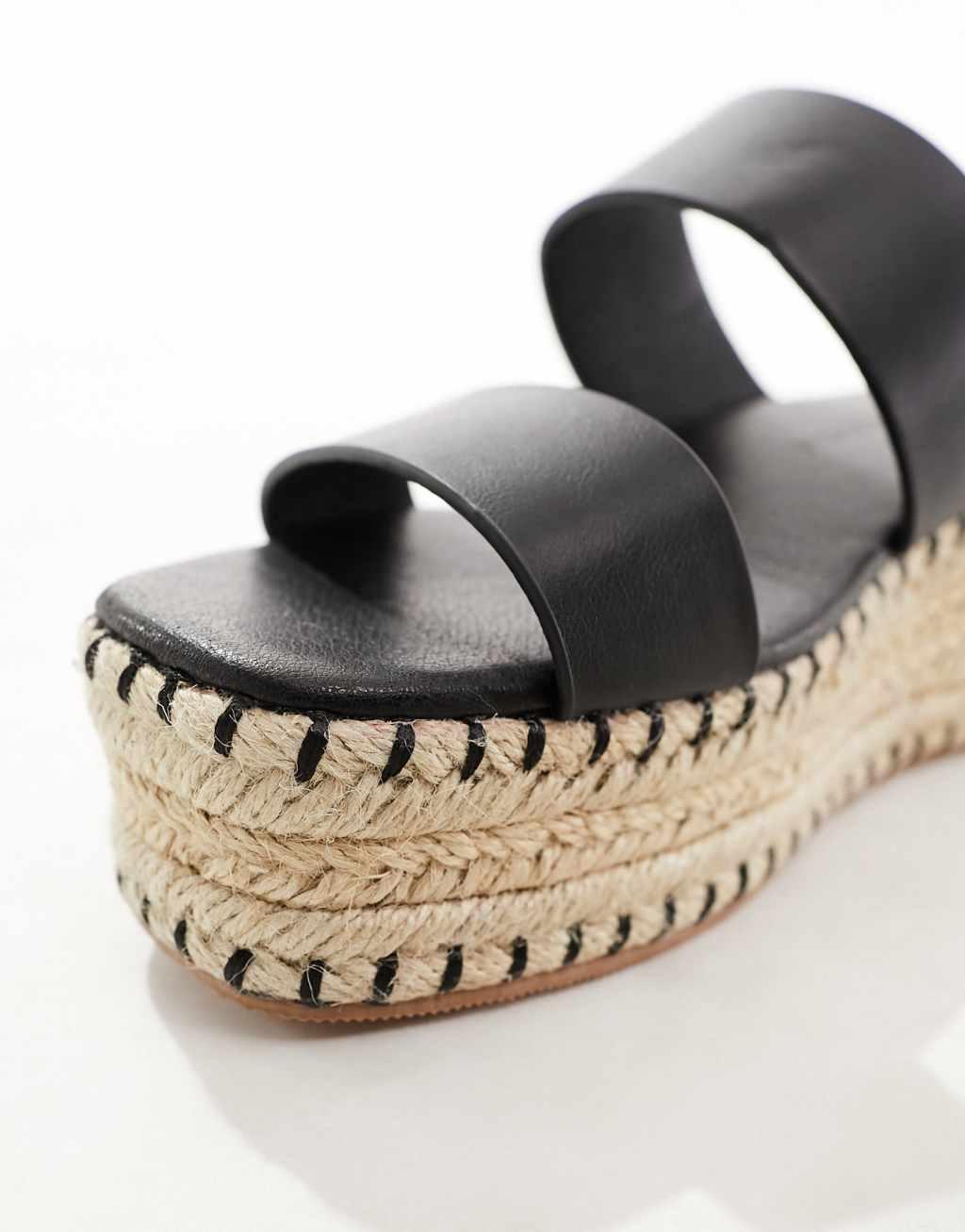 South Beach thong espadrille sandals in black  Product Image
