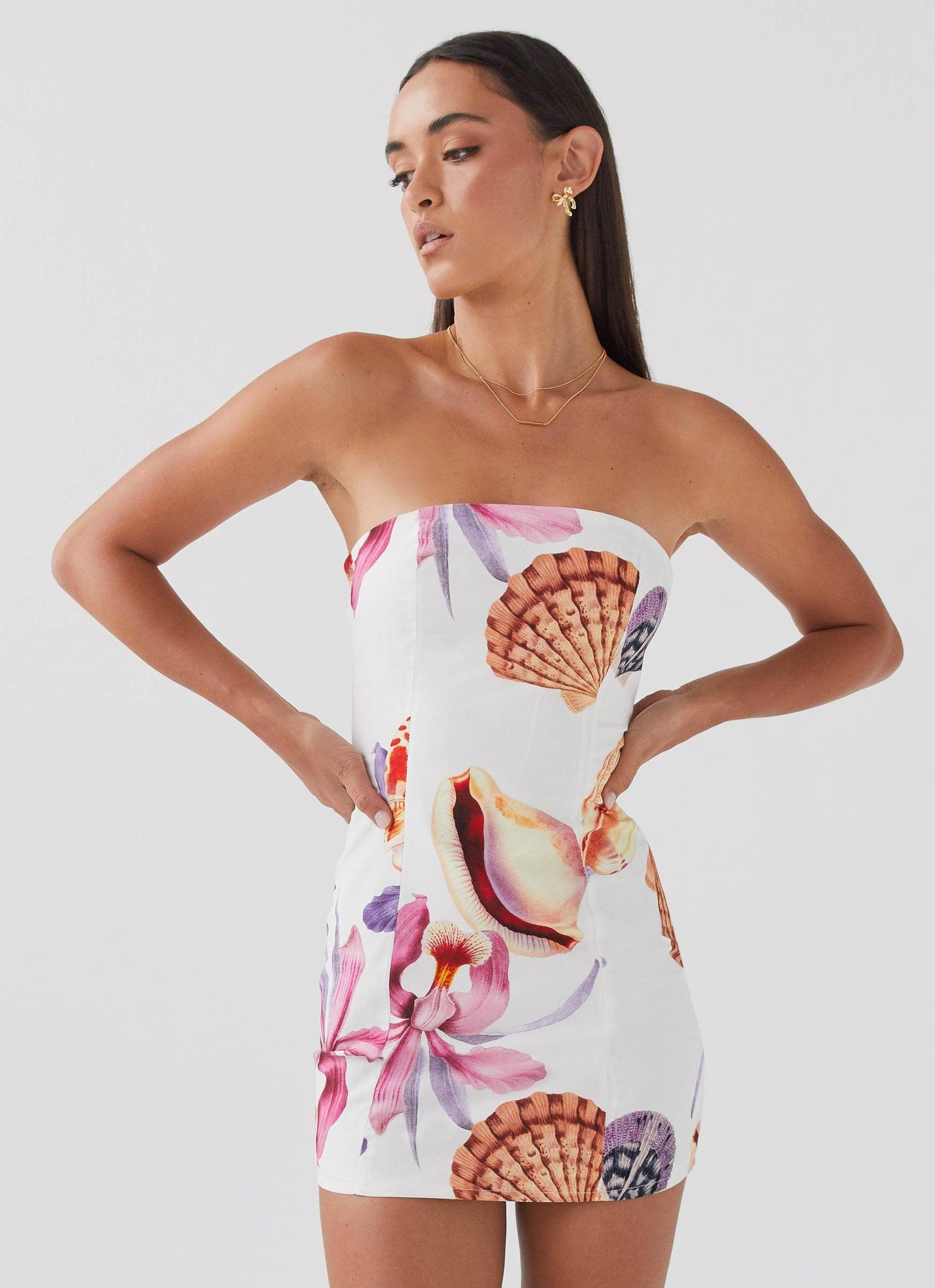 Freya Linen Mini Dress - Seaside Bouquet Product Image