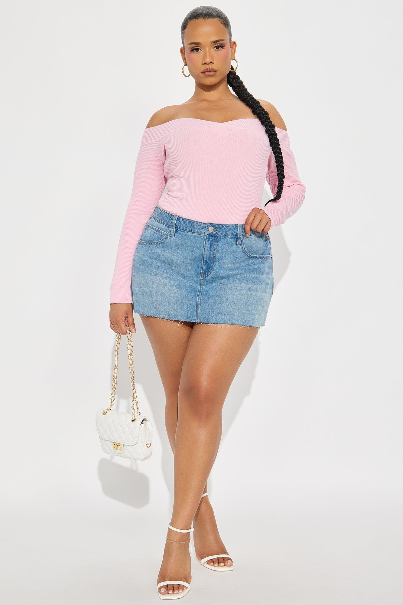 Sam Sweater Bodysuit - Pink Product Image