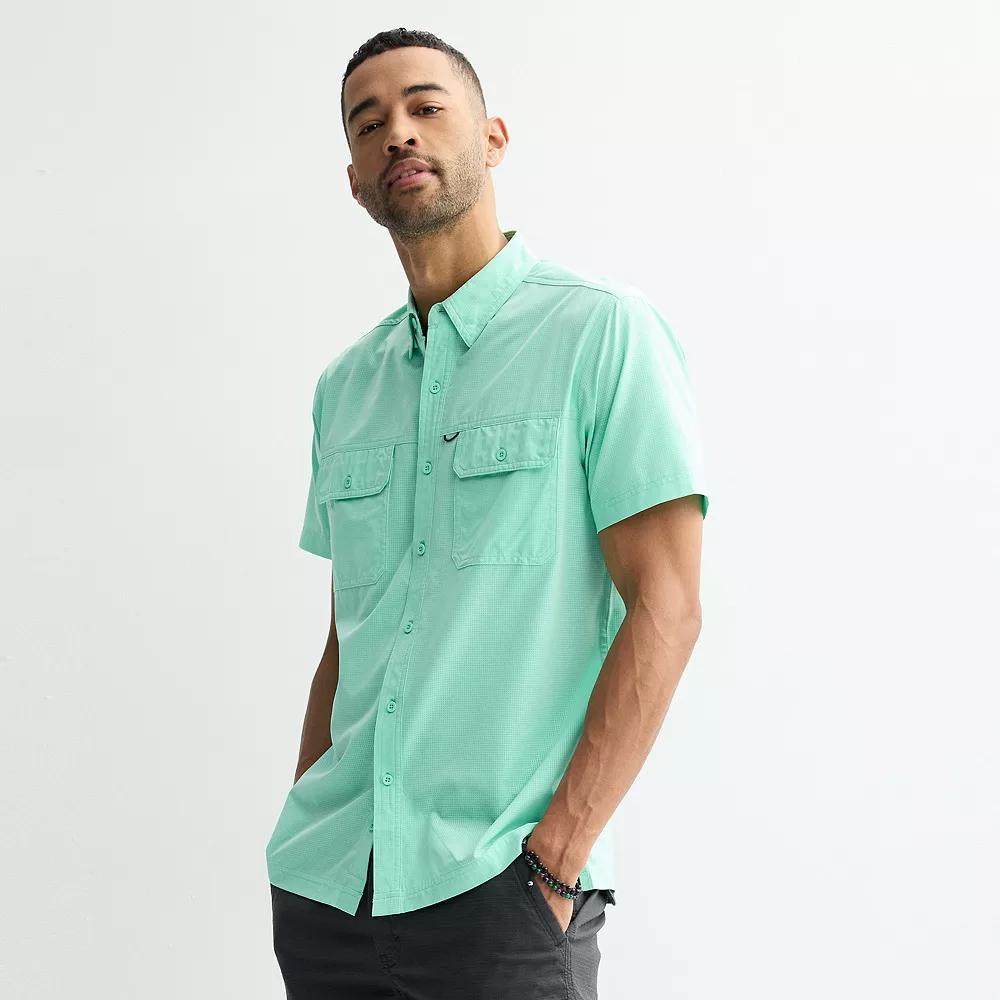 Men's Sonoma Goods For Life® Outdoor Short Sleeve Button-Down Shirt, Size: Small, White Product Image