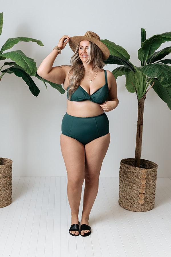 Tanning In Tulum Bikini Top in Forest Product Image