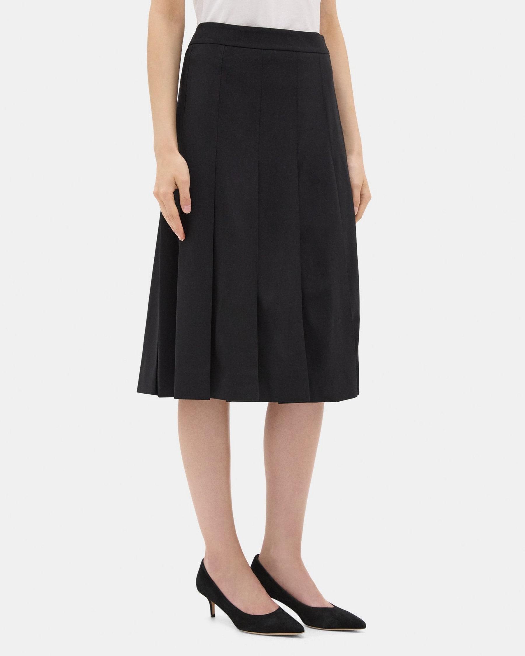 Pleated Skirt in Sevona Stretch Wool Product Image