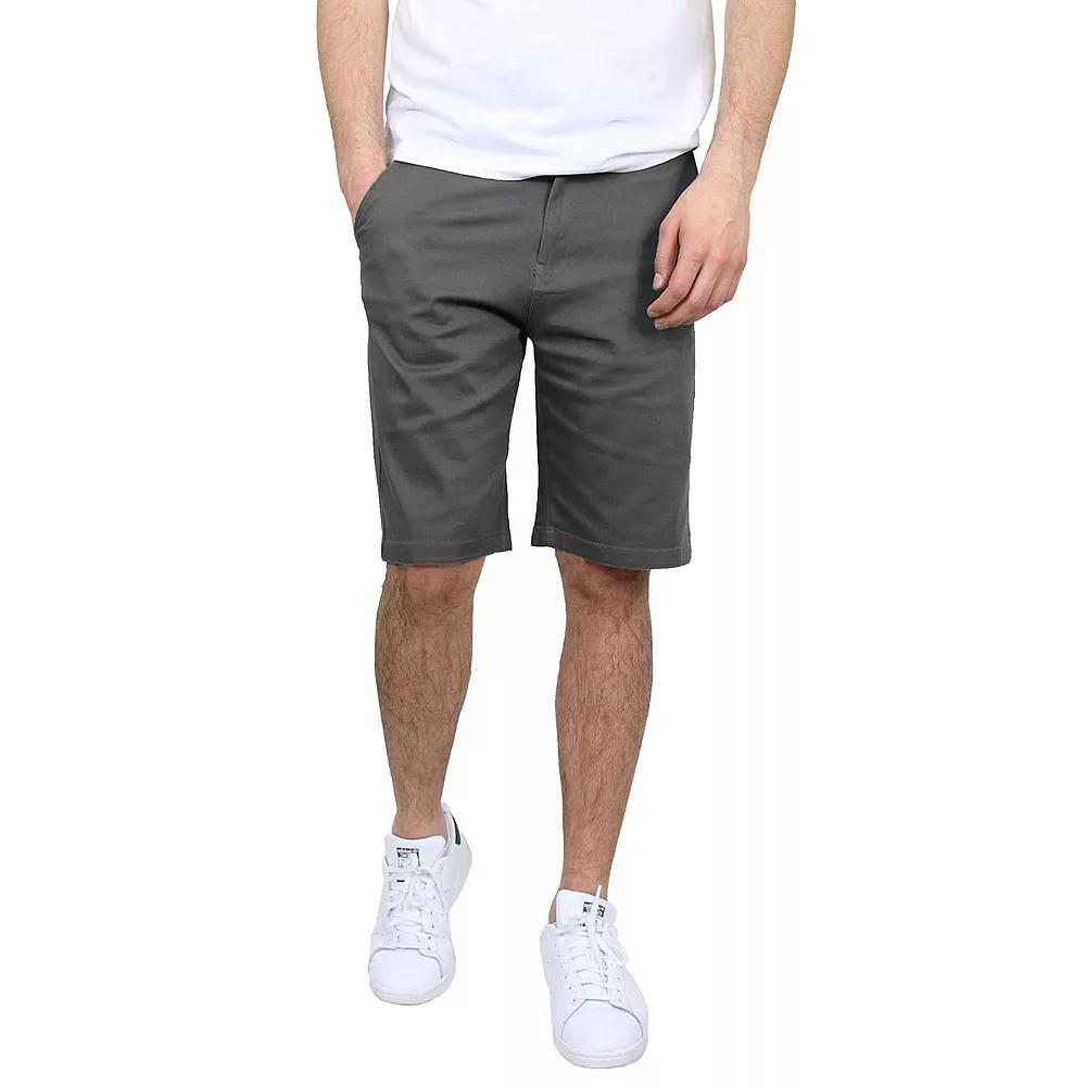 Men's Galaxy by Harvic 10.5" 5-Pocket Flat-Front Slim-Fit Stretch Chino Shorts, Size: 40, Gray Product Image