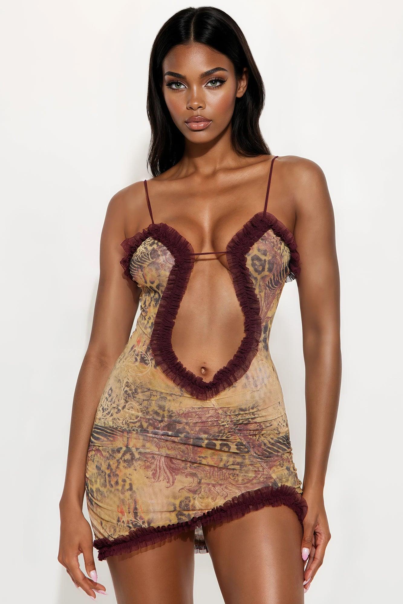 Up To The Wild Mini Dress - Yellow/combo Product Image