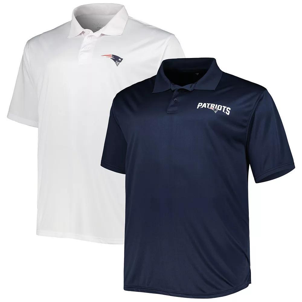 Men's Fanatics Branded Navy/White New England Patriots Solid Two-Pack Polo Set, Size: 2XB, Blue Product Image