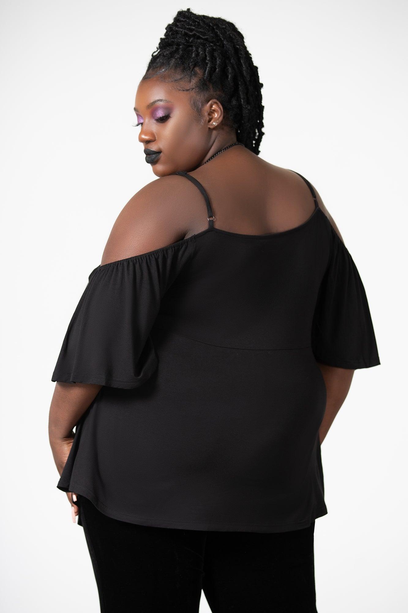 Amber Bat Cold Shoulder Top [PLUS] Female Product Image