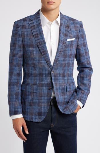 HUGO BOSS Hutson Glen Plaid Slim Fit Sport Coat In Blue Product Image
