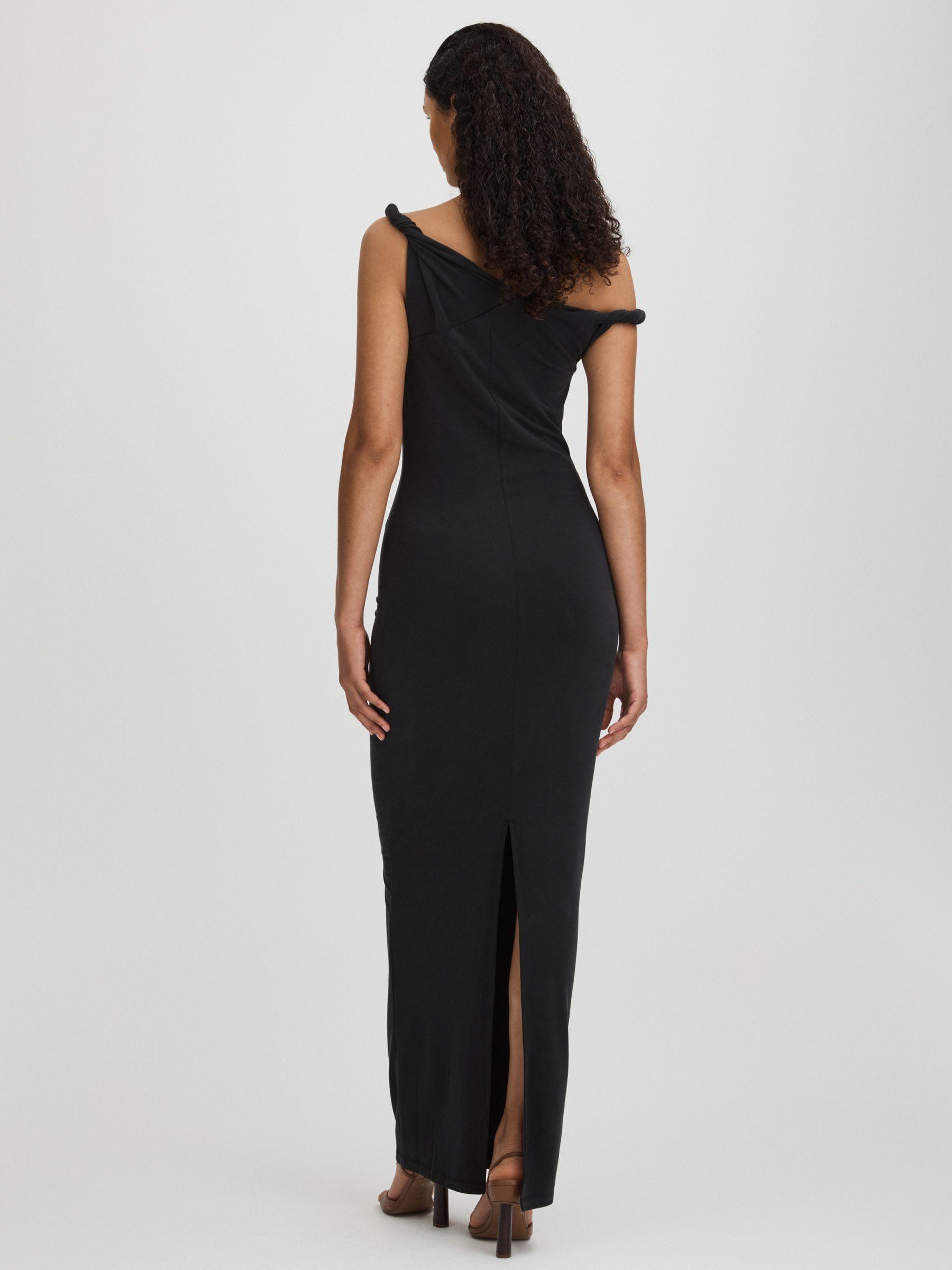 Good American Twisted Strap Jersey Maxi Dress in Black Product Image