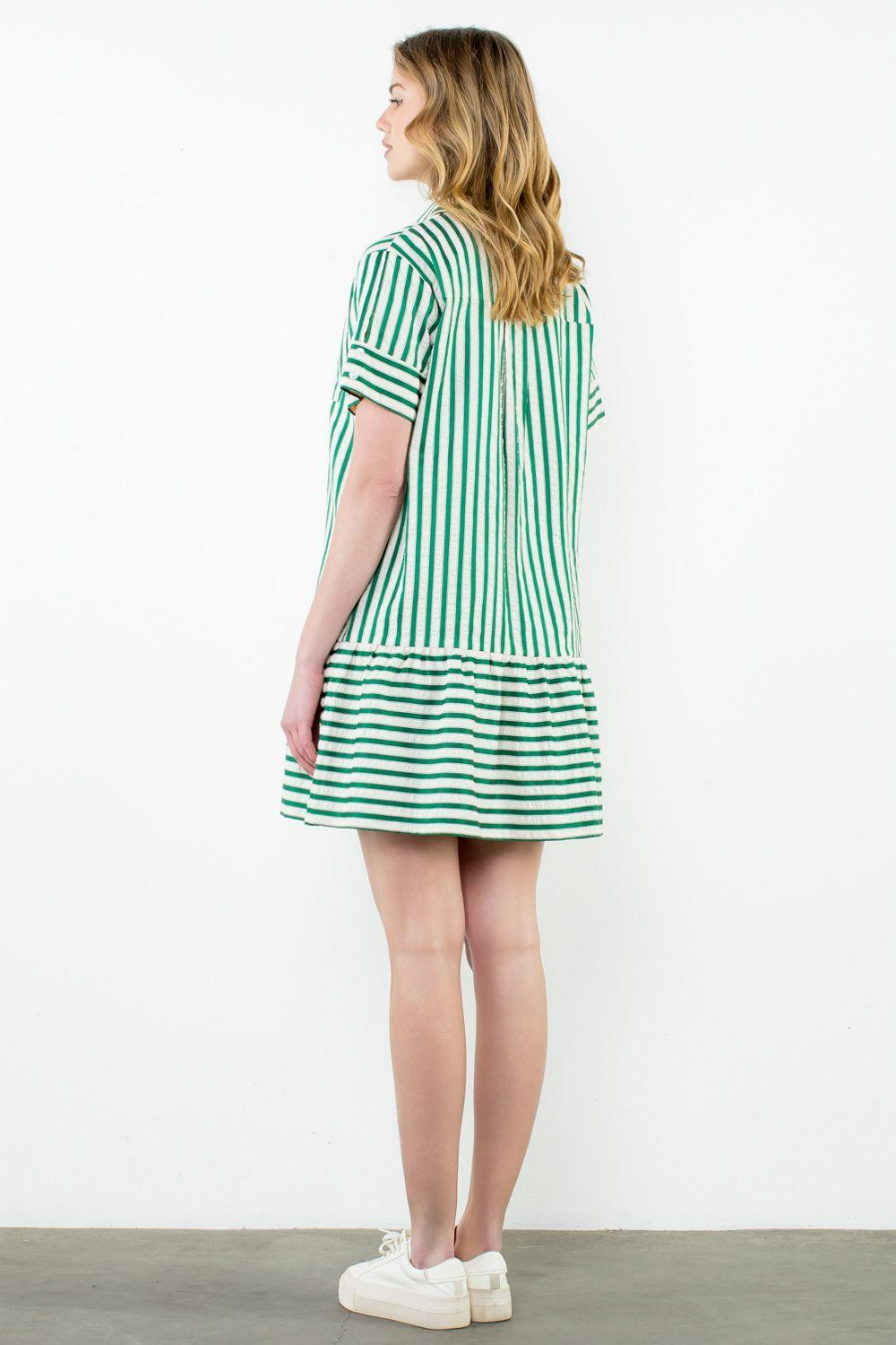 Short Sleeve Striped Dress Product Image