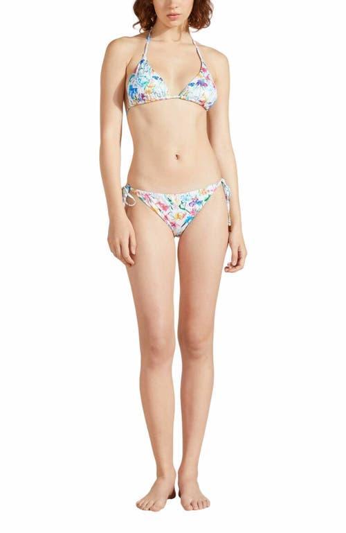 Vilebrequin Women's Happy Flowers Mini Brief Bikini Bottom in Blanc at Nordstrom, Size Small Product Image