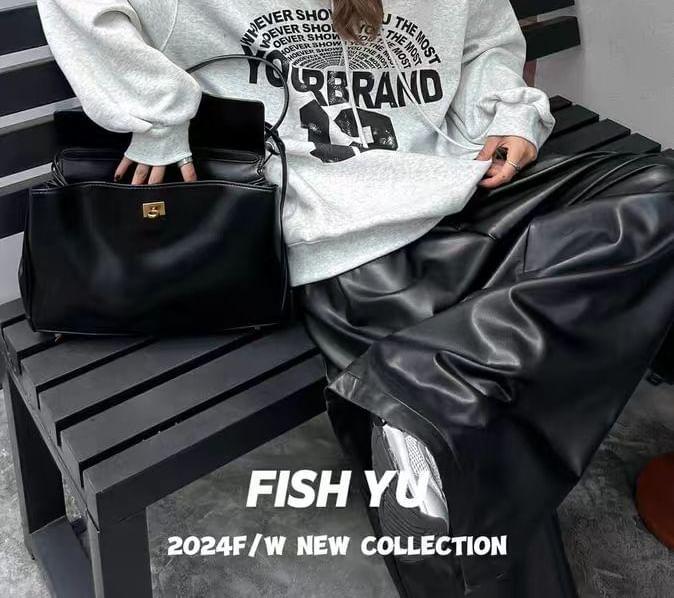 Lettering Print Drawstring Hoodie Product Image