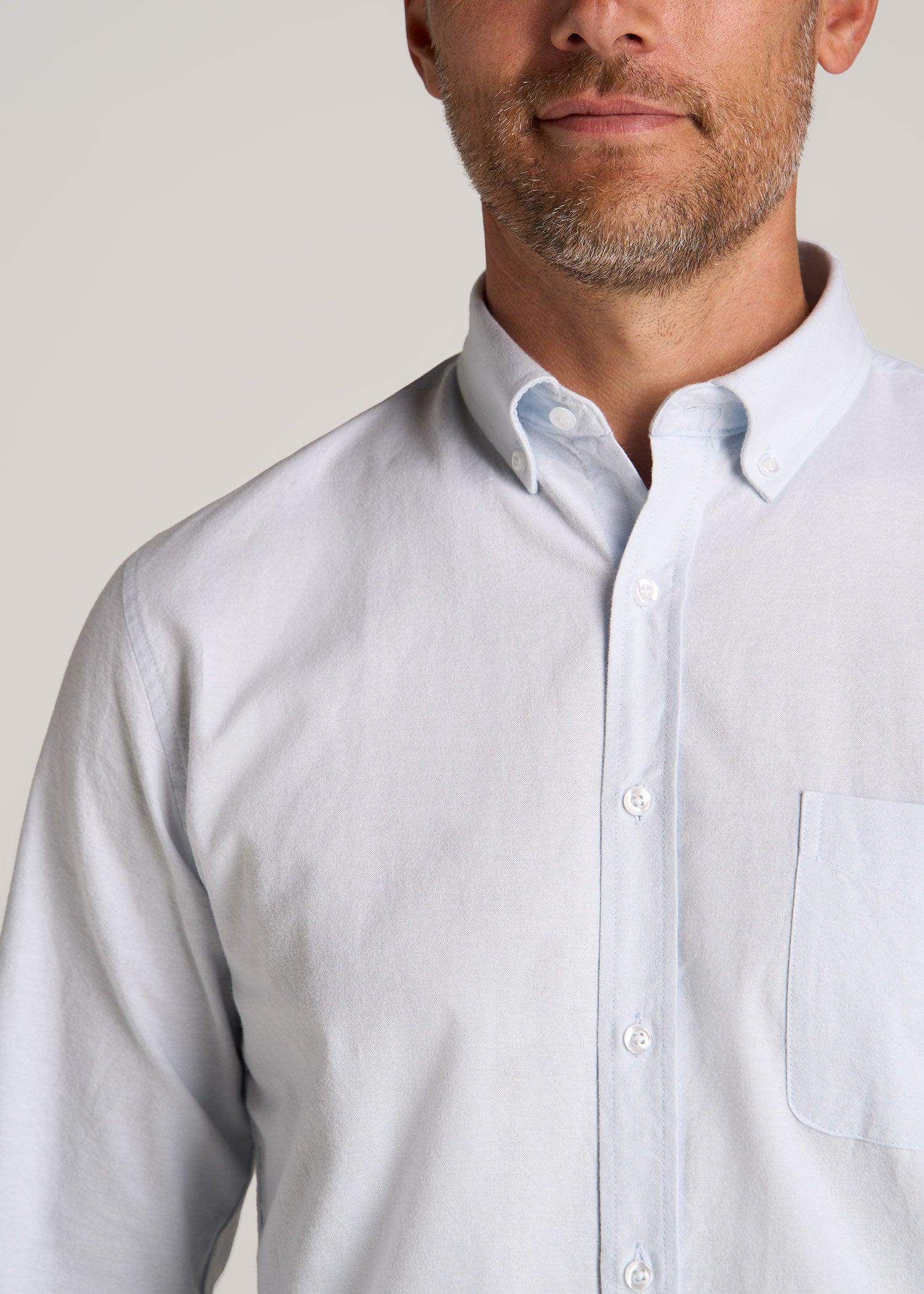 Washed Oxford Shirt for Tall Men in Light Blue Product Image