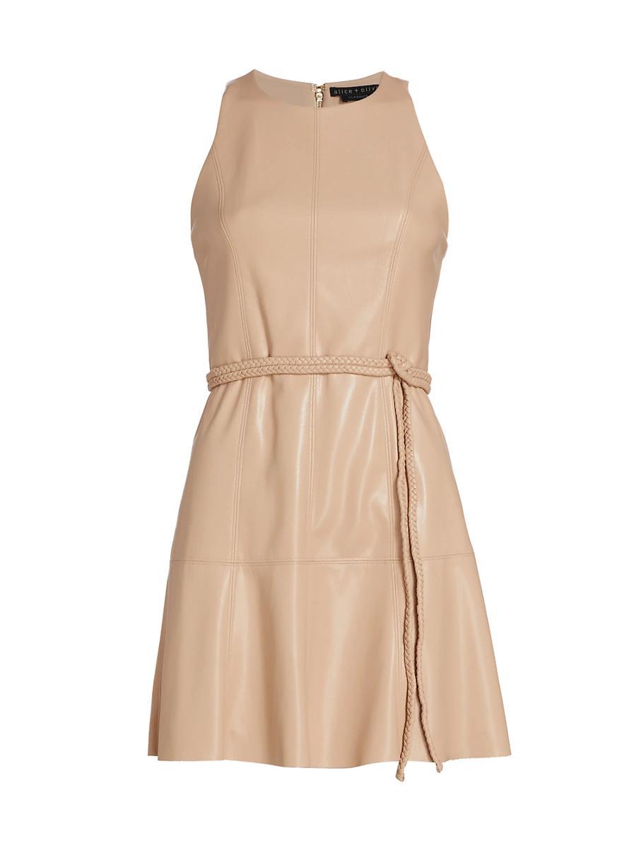 Womens Leandra Vegan Leather Minidress Product Image