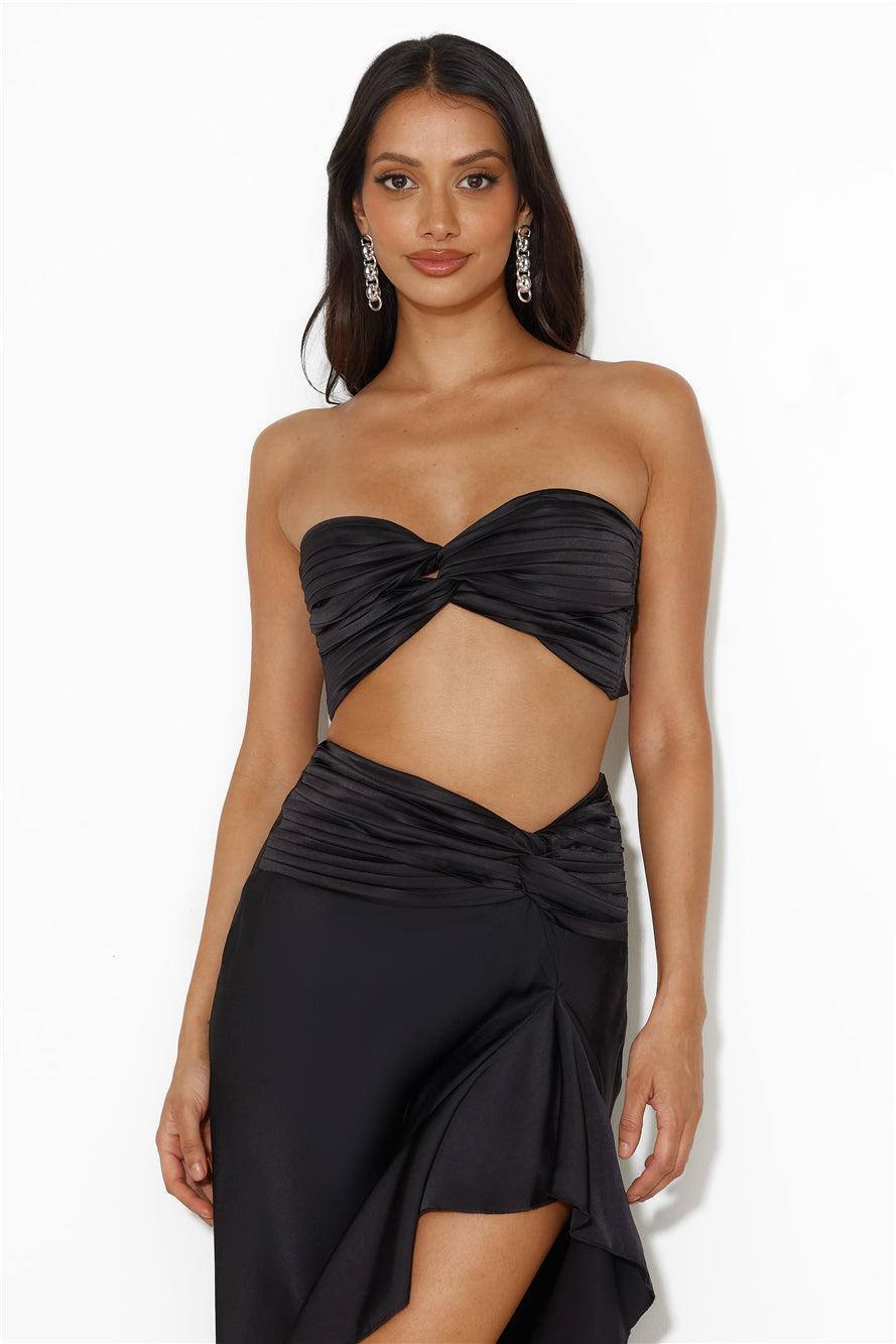 Diary Of Secrets Satin Maxi Skirt Black Product Image