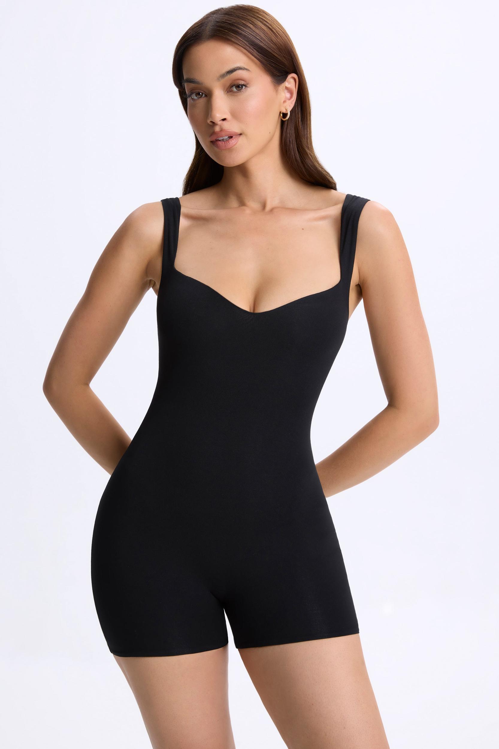 Sweetheart-Neck Unitard in Black Product Image