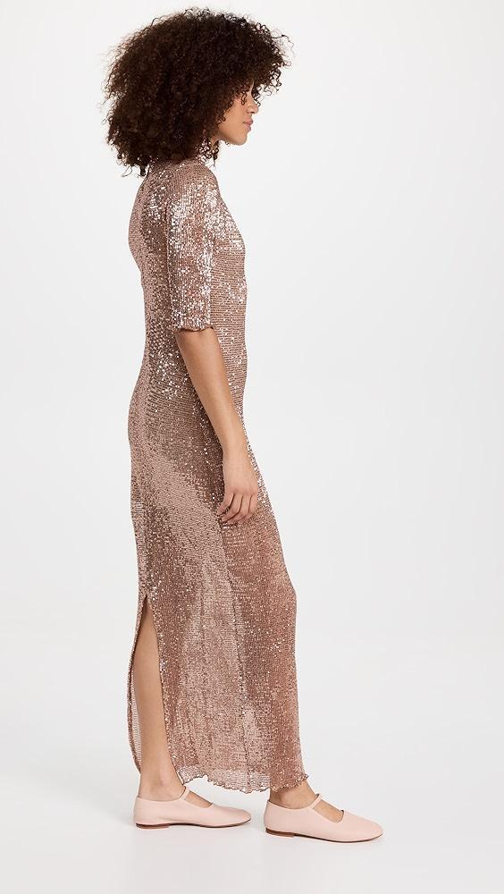 Rosetta Getty Short Sleeve Mock Neck Midi Dress | Shopbop Product Image