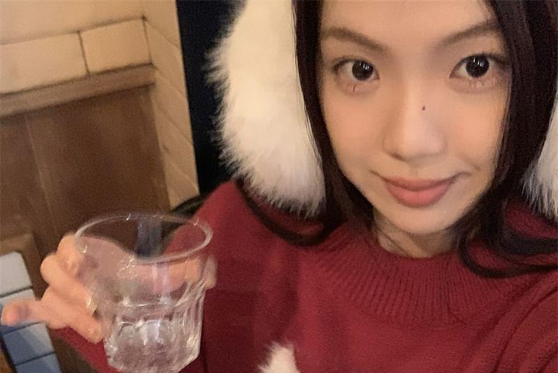 Long-Sleeve Crewneck Cat Sweater Product Image