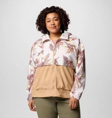 Plus Size Columbia Spire Valley Omni-SHIELD™ Printed Windbreaker, Women's, Size: 2XL, Salt Outbacked Product Image