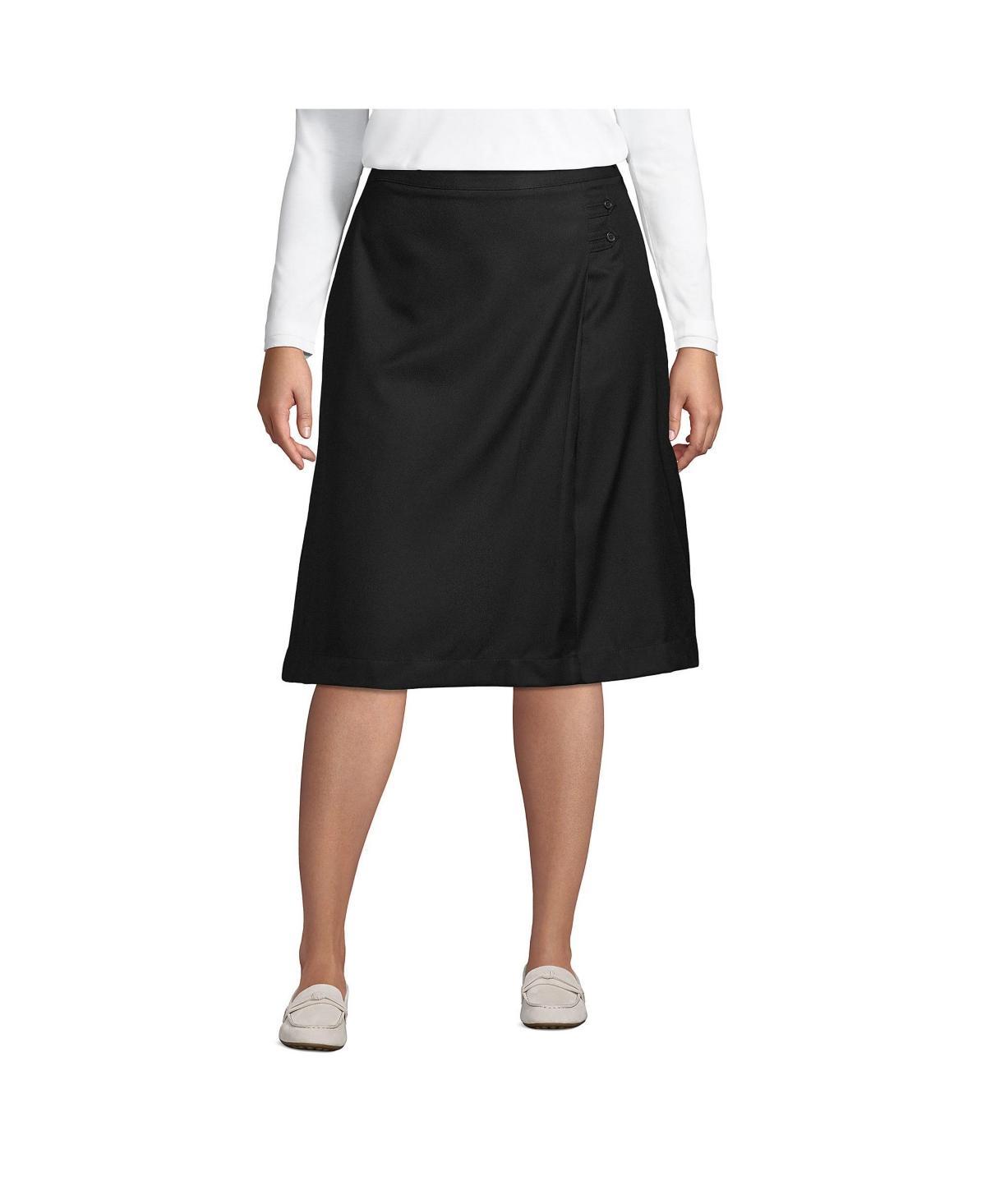 Plus Size Lands' End School Uniform Solid A-line Skirt, Women's, Size: 18 W, Green Product Image
