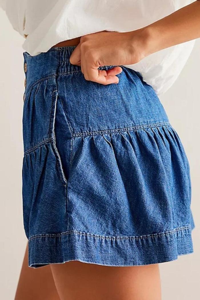 Women's boho cotton denim shorts Product Image