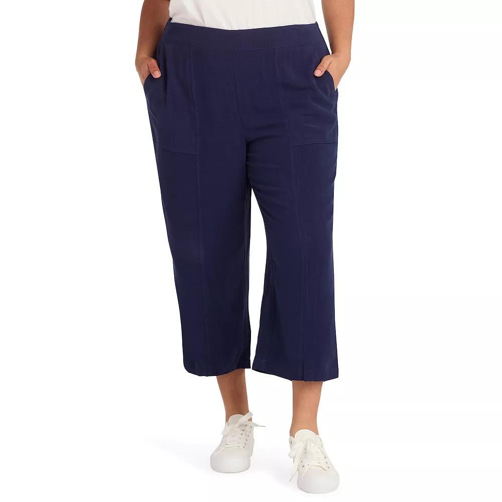 Plus Size AB Studio Crop Pull On Pants, Women's, Size: 1XL, Blue Product Image