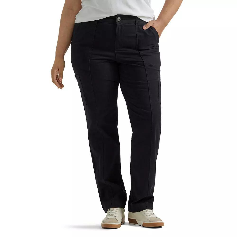 Plus Size Lee® Ultra Lux Comfort with Flex-To-Go Utility Pants, Women's, Size: 18 - Regular, Black Product Image