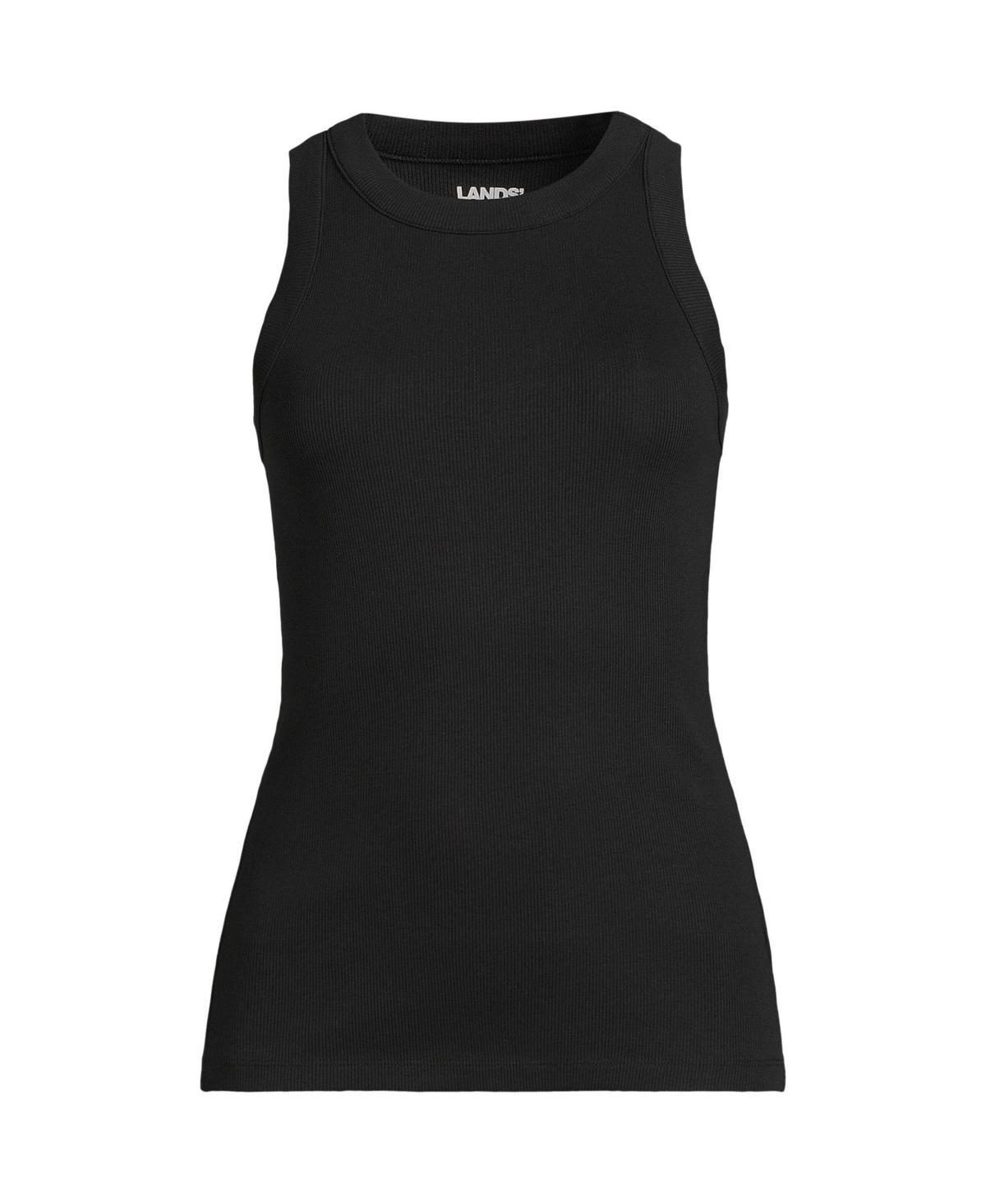 Women's Lands' End Crew Neck Tank Top, Size: XL, White Product Image