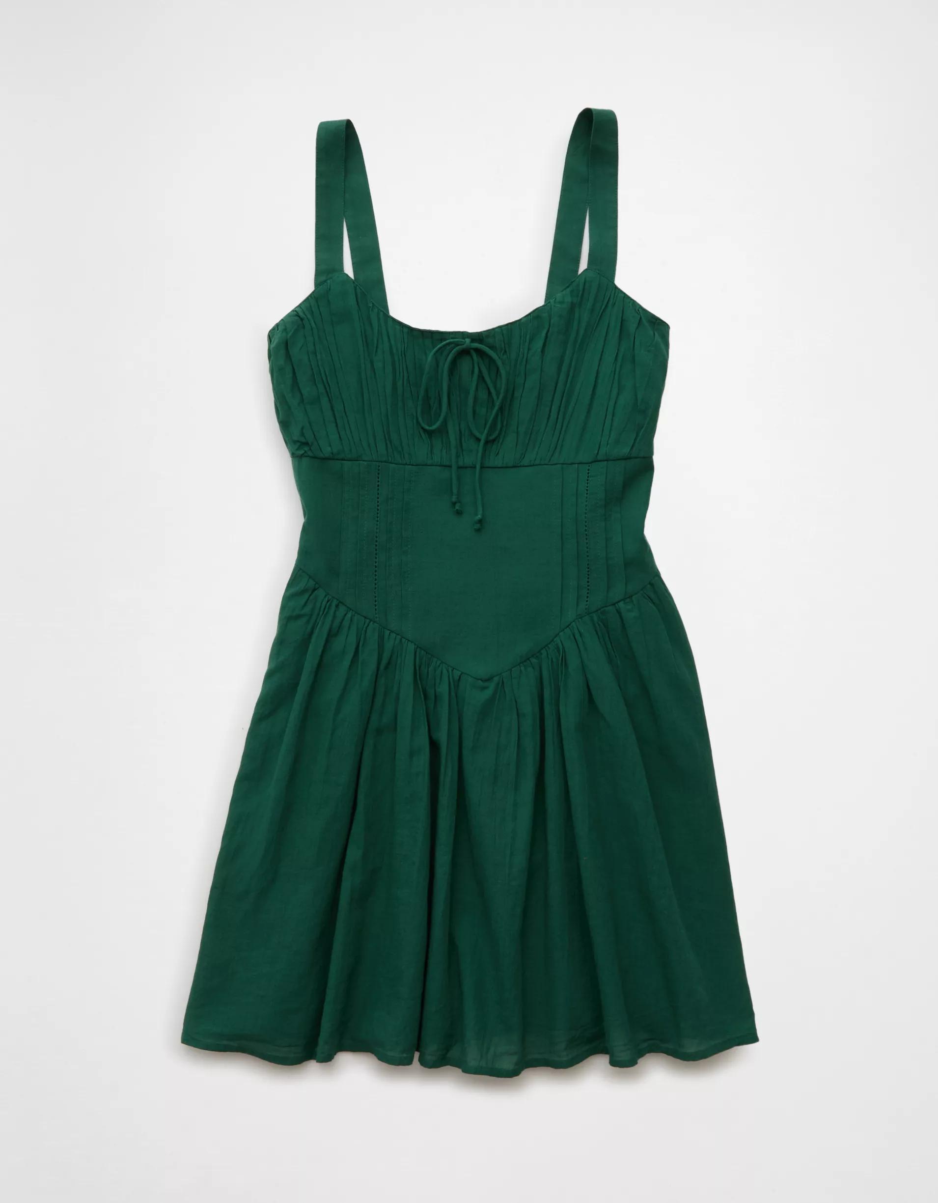 AE Tie Front Corset Mini Dress Product Image