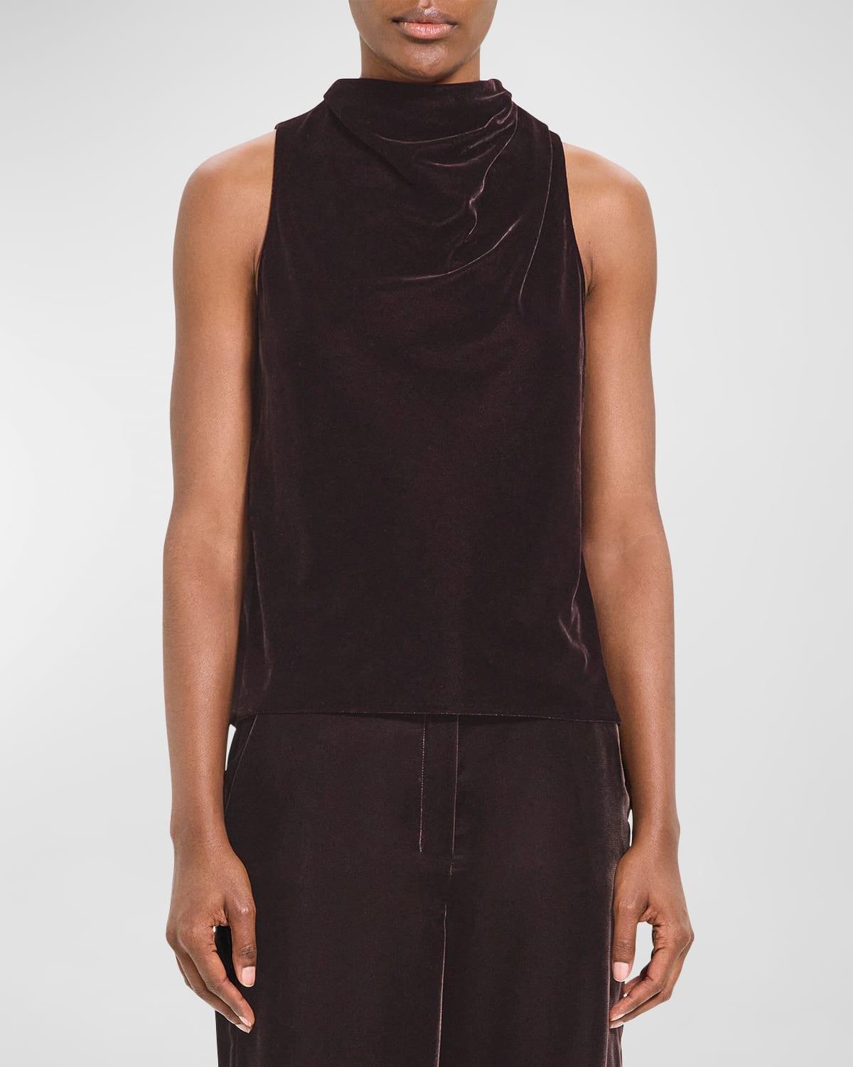 Womens Velvet Cowlneck Top Product Image