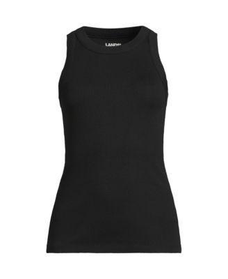 Women's Lands' End Crew Neck Tank Top, Size: XL, White Product Image