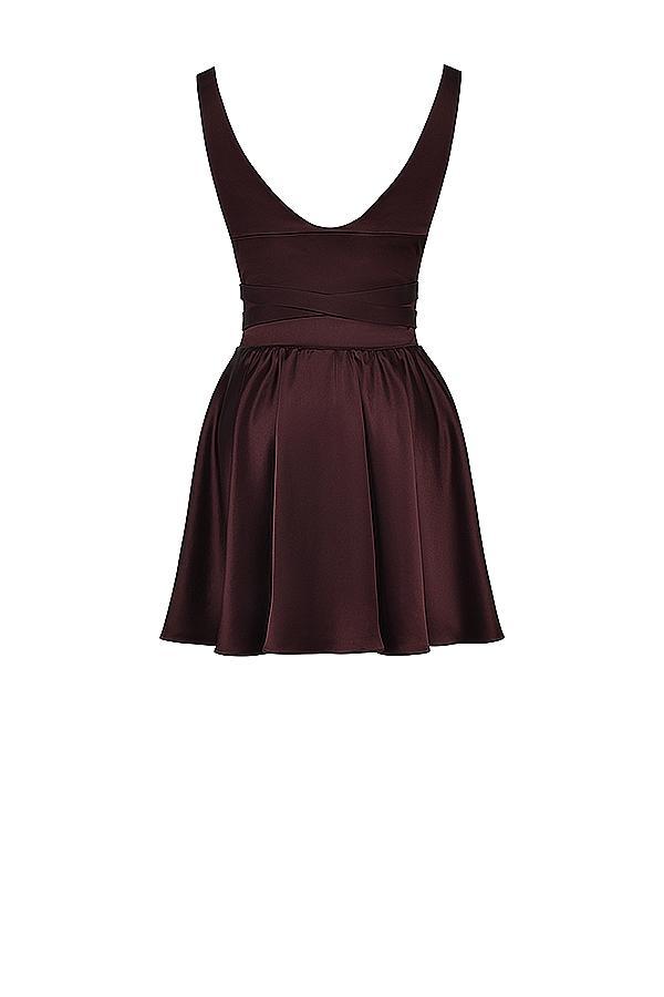 Shiema  rich brown mini dress Product Image