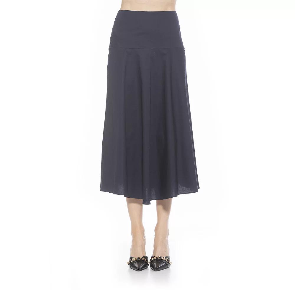 Women's ALEXIA ADMOR Hadley Pull-On Midi Skirt, Size: 12, Blue Product Image