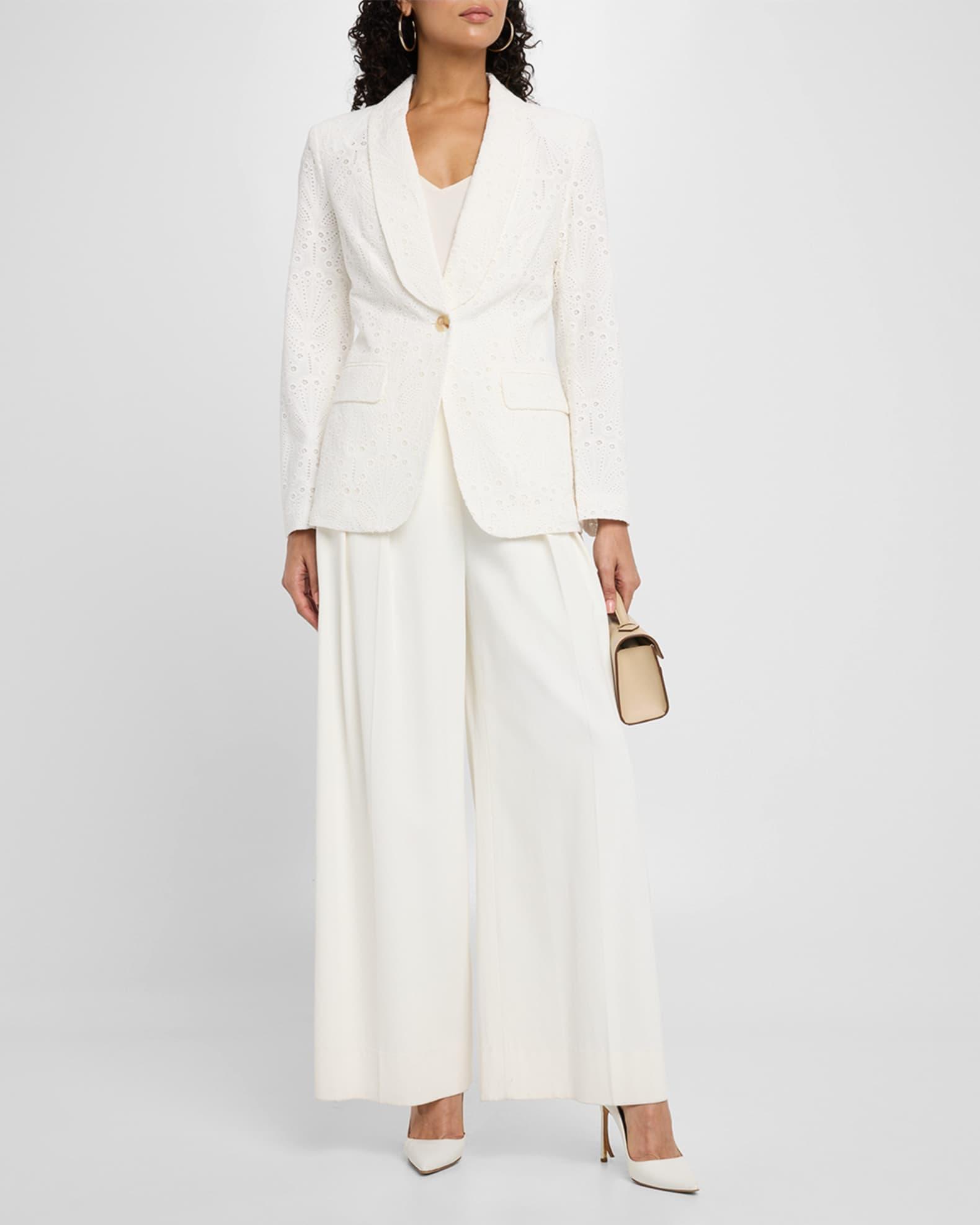 The Aria Single-Button Eyelet Cotton Jacket Product Image