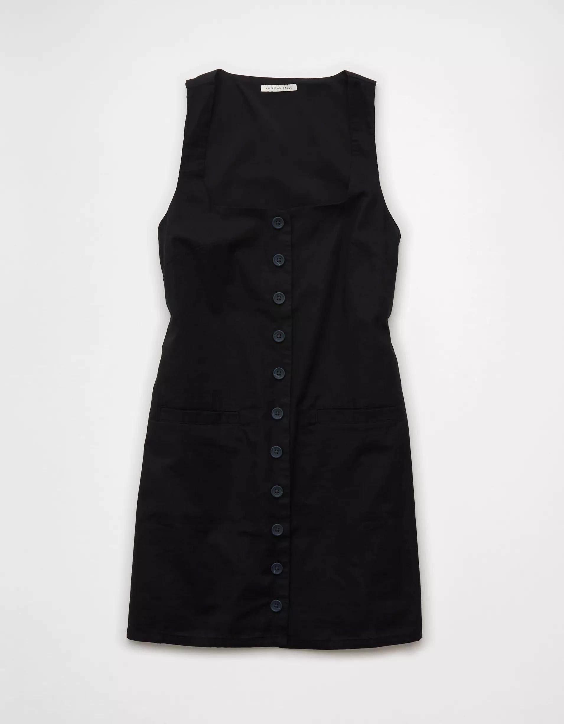 AE Square Neck Button-Up Mini Dress Product Image