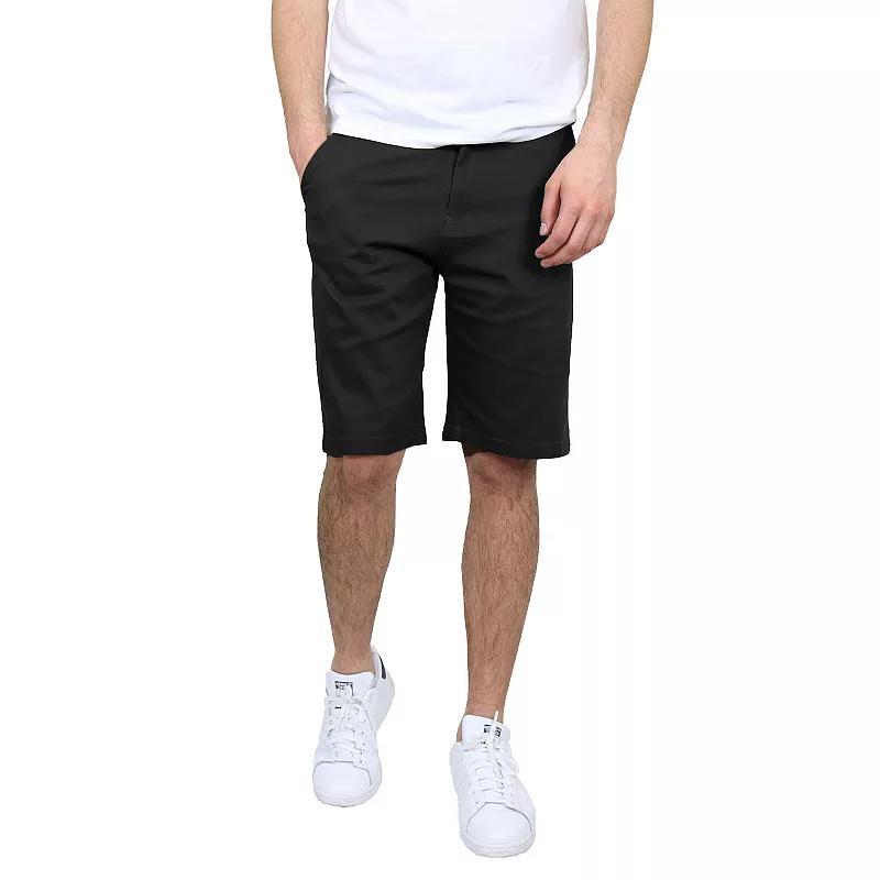 Men's Galaxy by Harvic 10.5" 5-Pocket Flat-Front Slim-Fit Stretch Chino Shorts, Size: 40, Black Product Image
