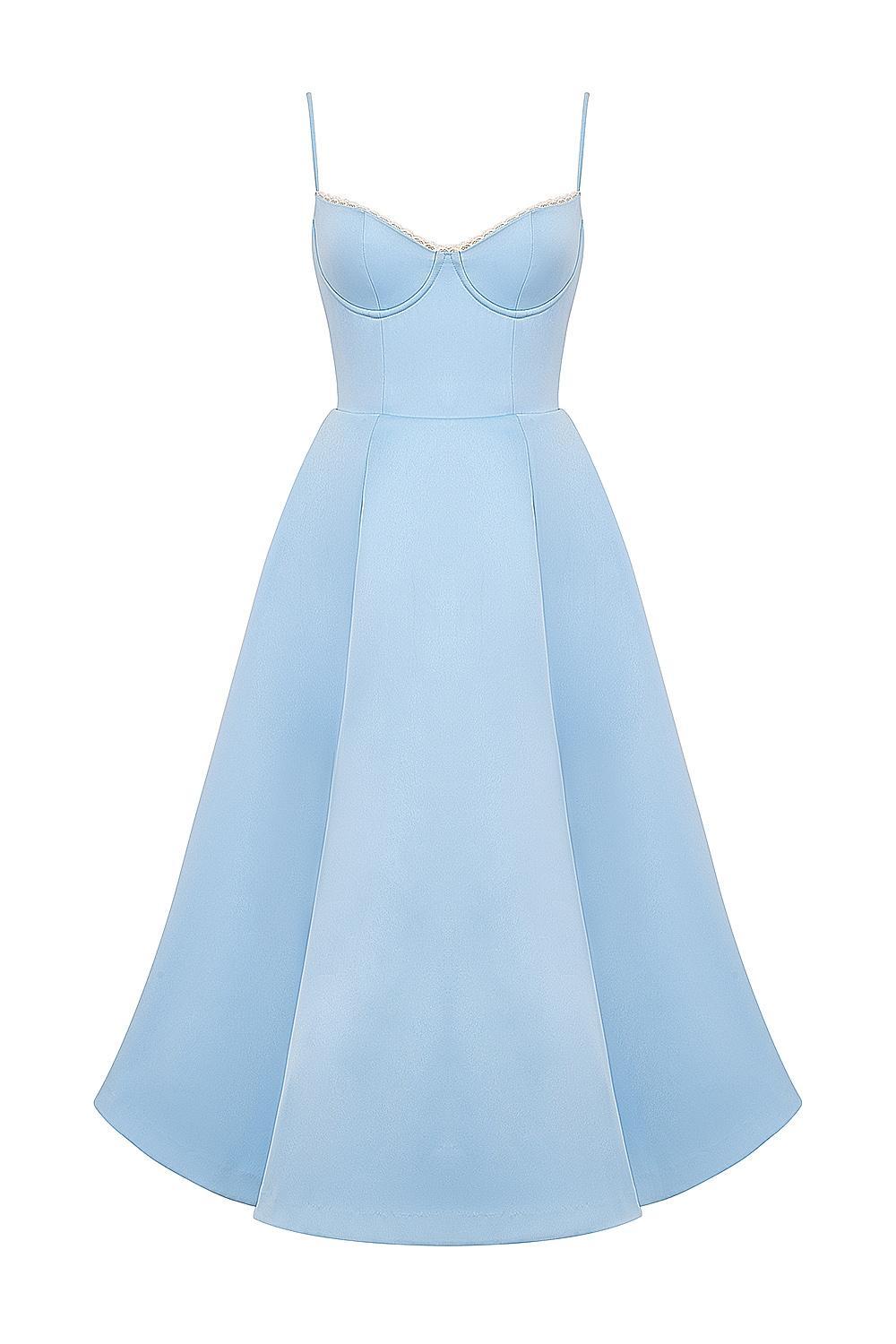 Mademoiselle Cinderella Blue Tulle Midi Dress Product Image