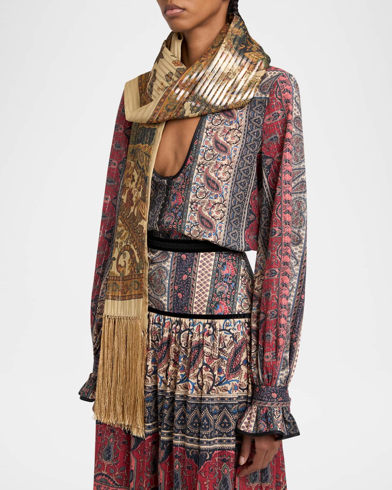 Paisley-Print Silk Scarf Product Image