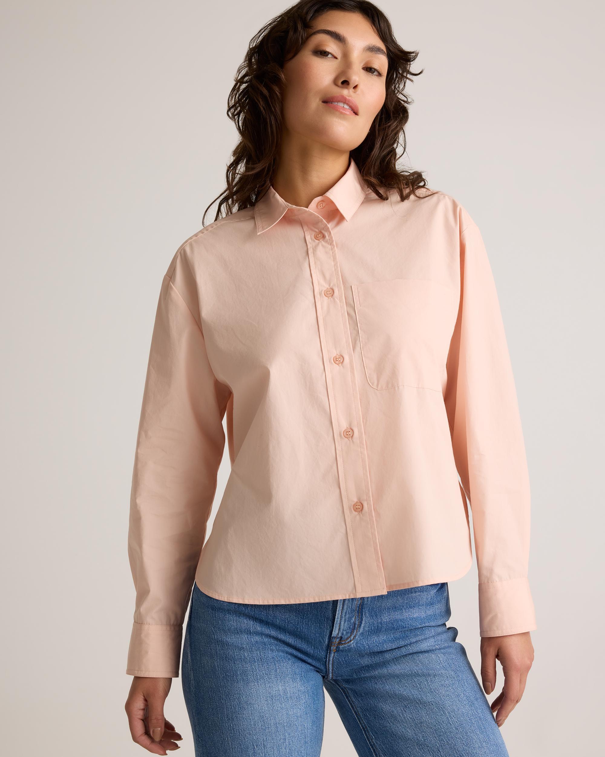 Quince | Women's Poplin Cropped Long Sleeve Shirt Size XS, Organic Cotton Product Image