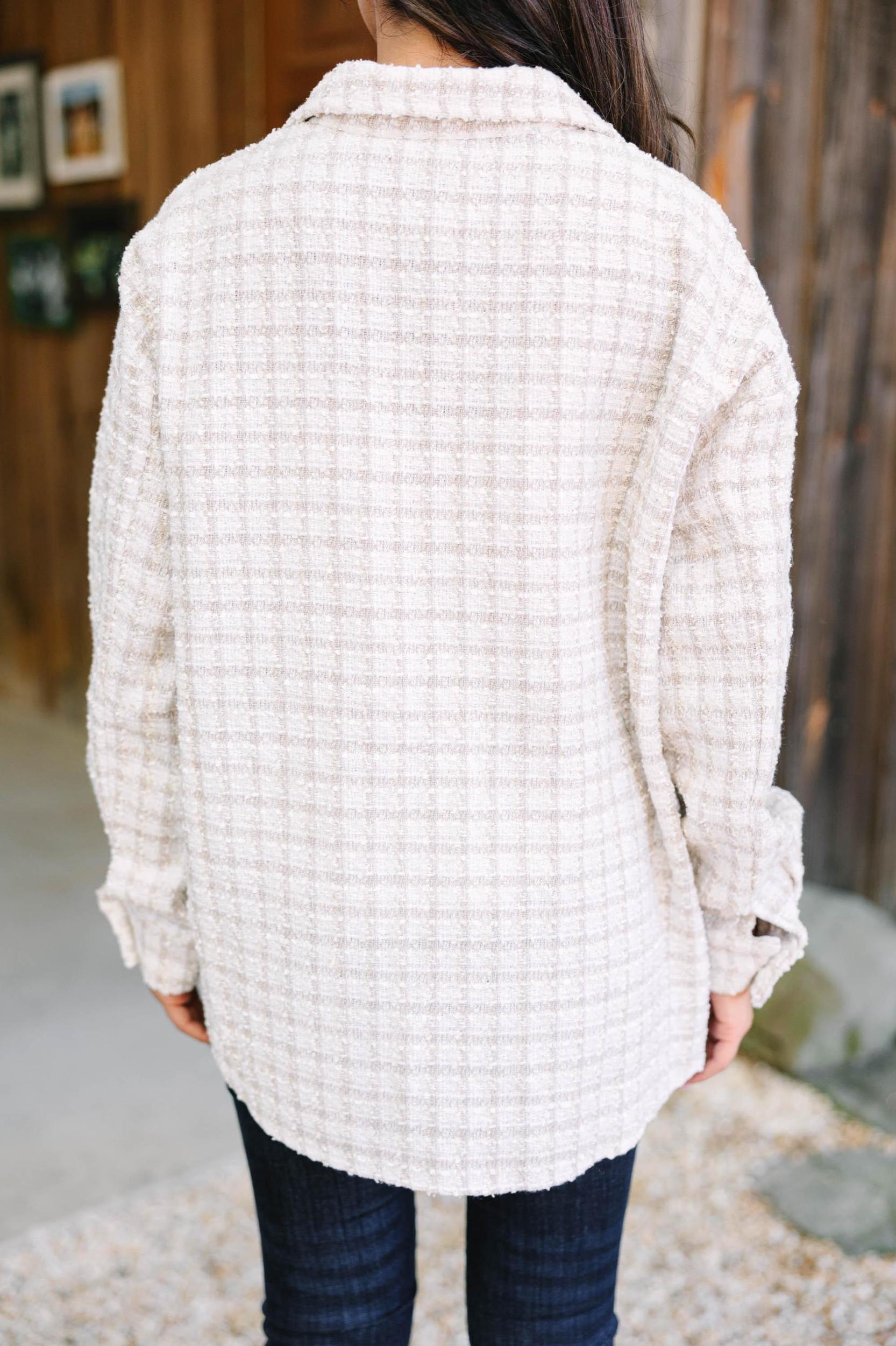 All Class Ivory White Tweed Jacket Female Product Image