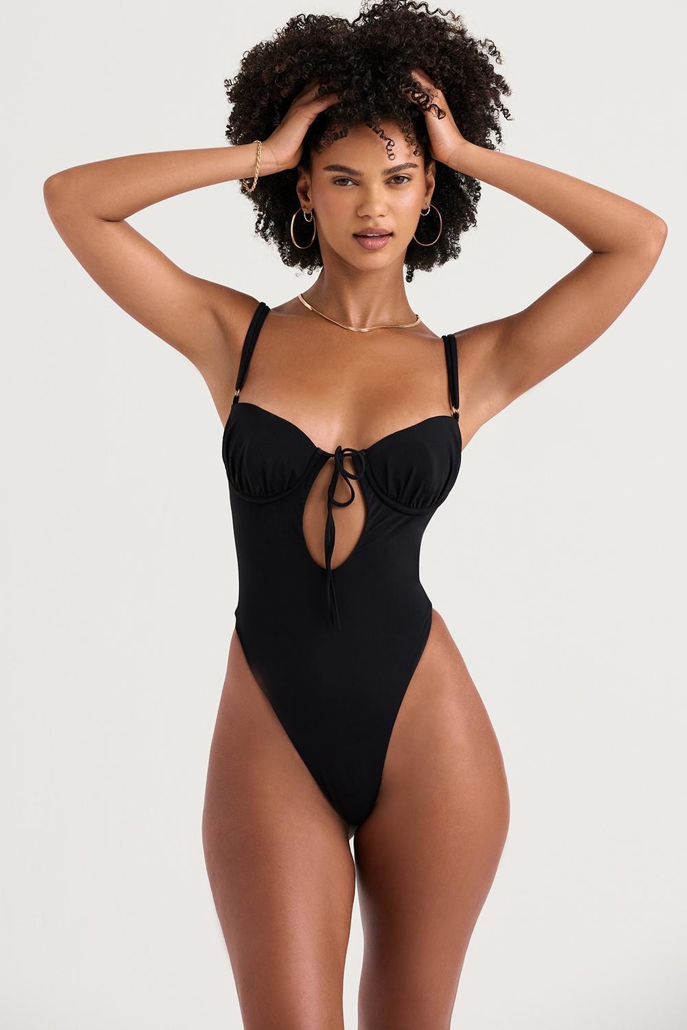 Cannes  Black Cutout Swimsuit Product Image