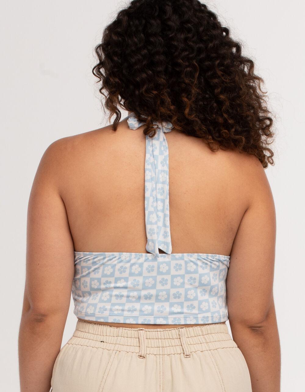 RSQ Womens Print Halter Top - LIGHT BLUE Product Image