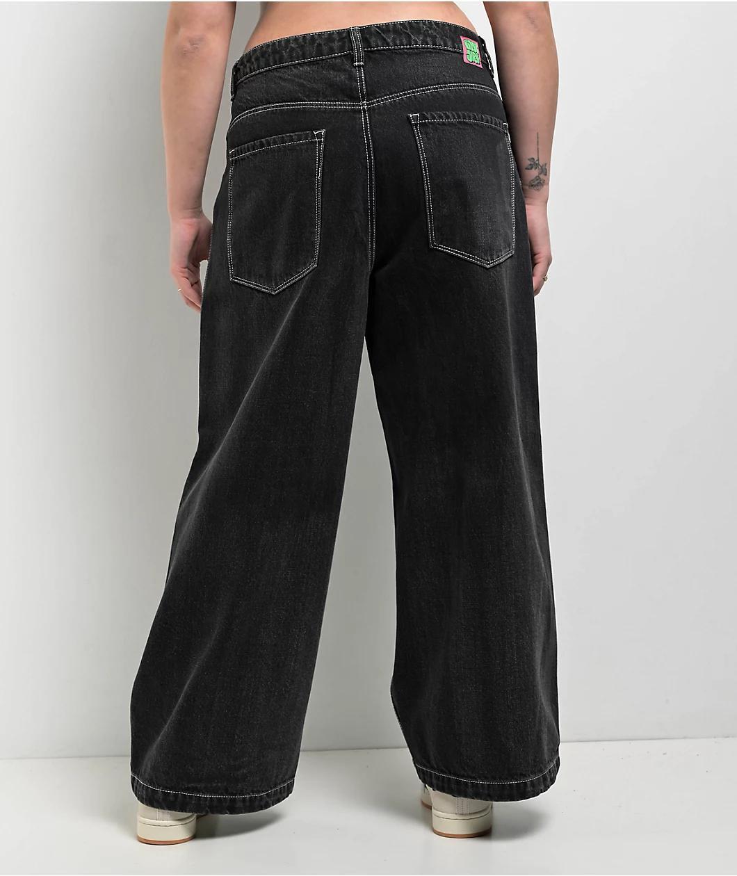 Empyre Marble Extent Wide Leg Black Denim Jeans Product Image