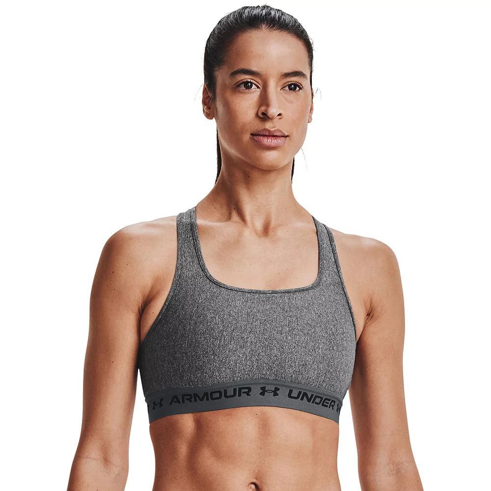 Under Armour Womens Armour Mid Crossback Heather Scoop Neck Sports Bra Product Image