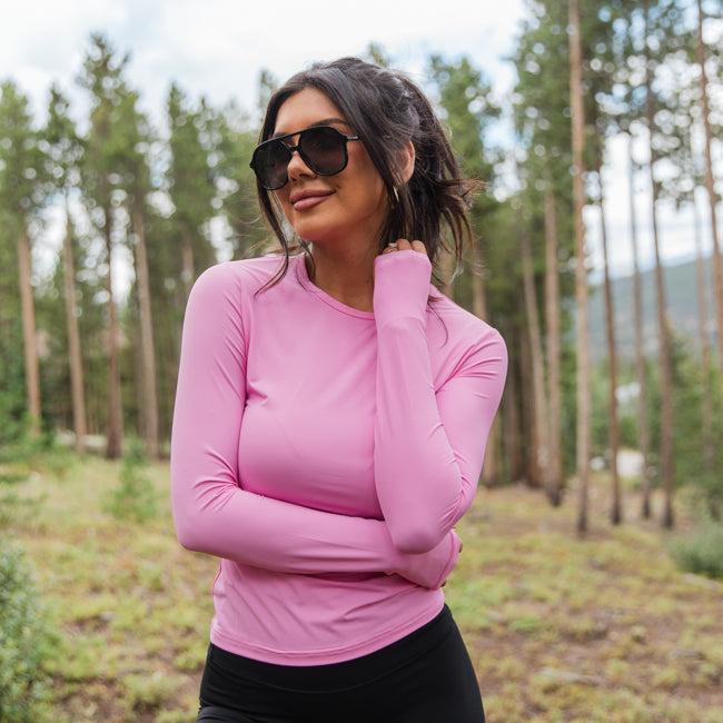 A Lovely Life Pink Fitted Long Sleeve Layering Tee FINAL SALE Product Image