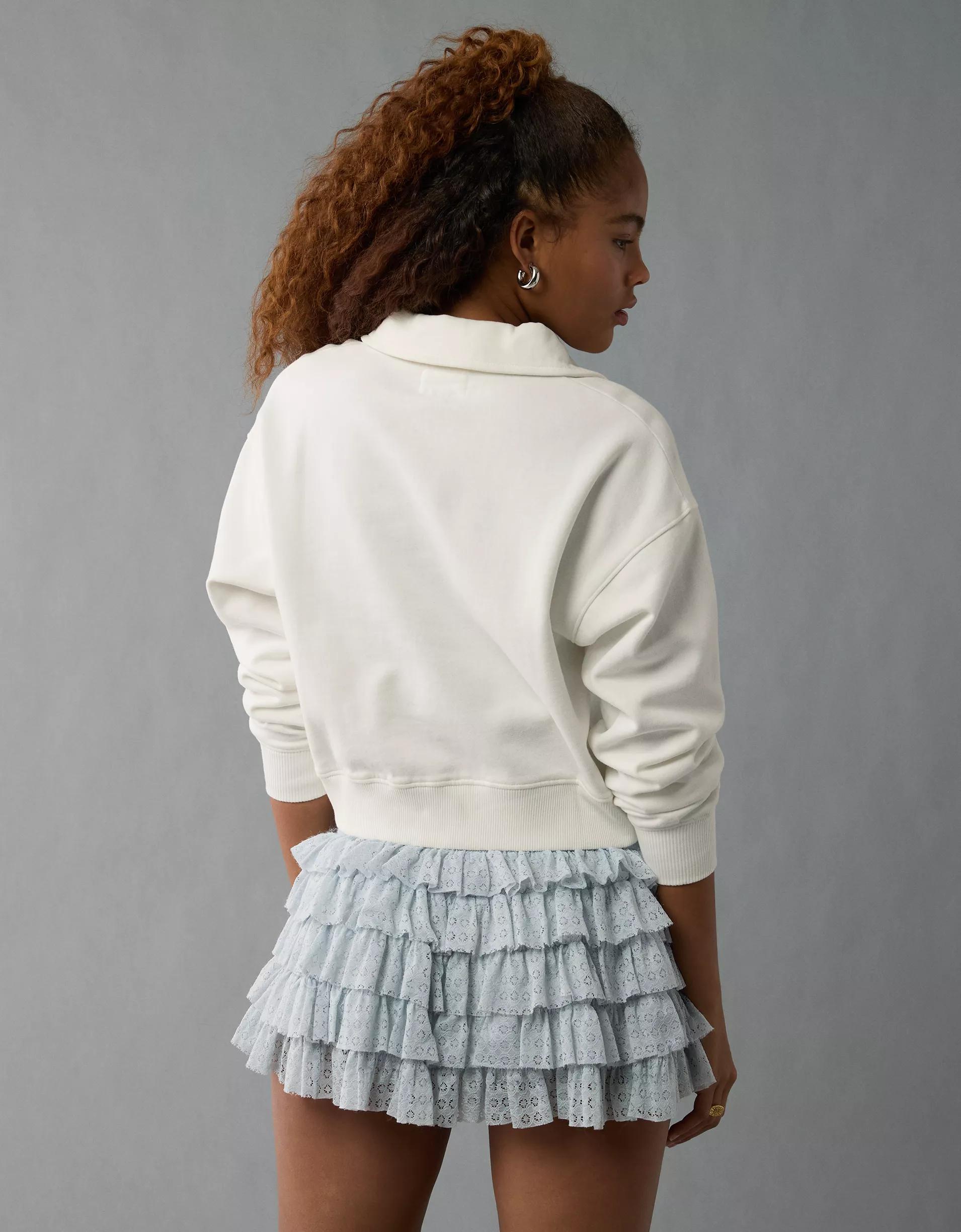 AE Cropped Polo Sweatshirt Product Image