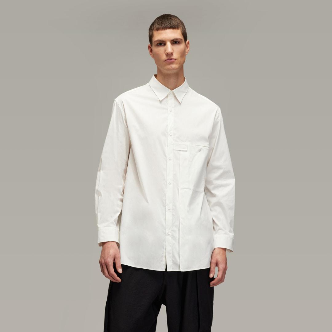 adidas Y-3 Pleated Pocket Shirt Core White M Mens Product Image