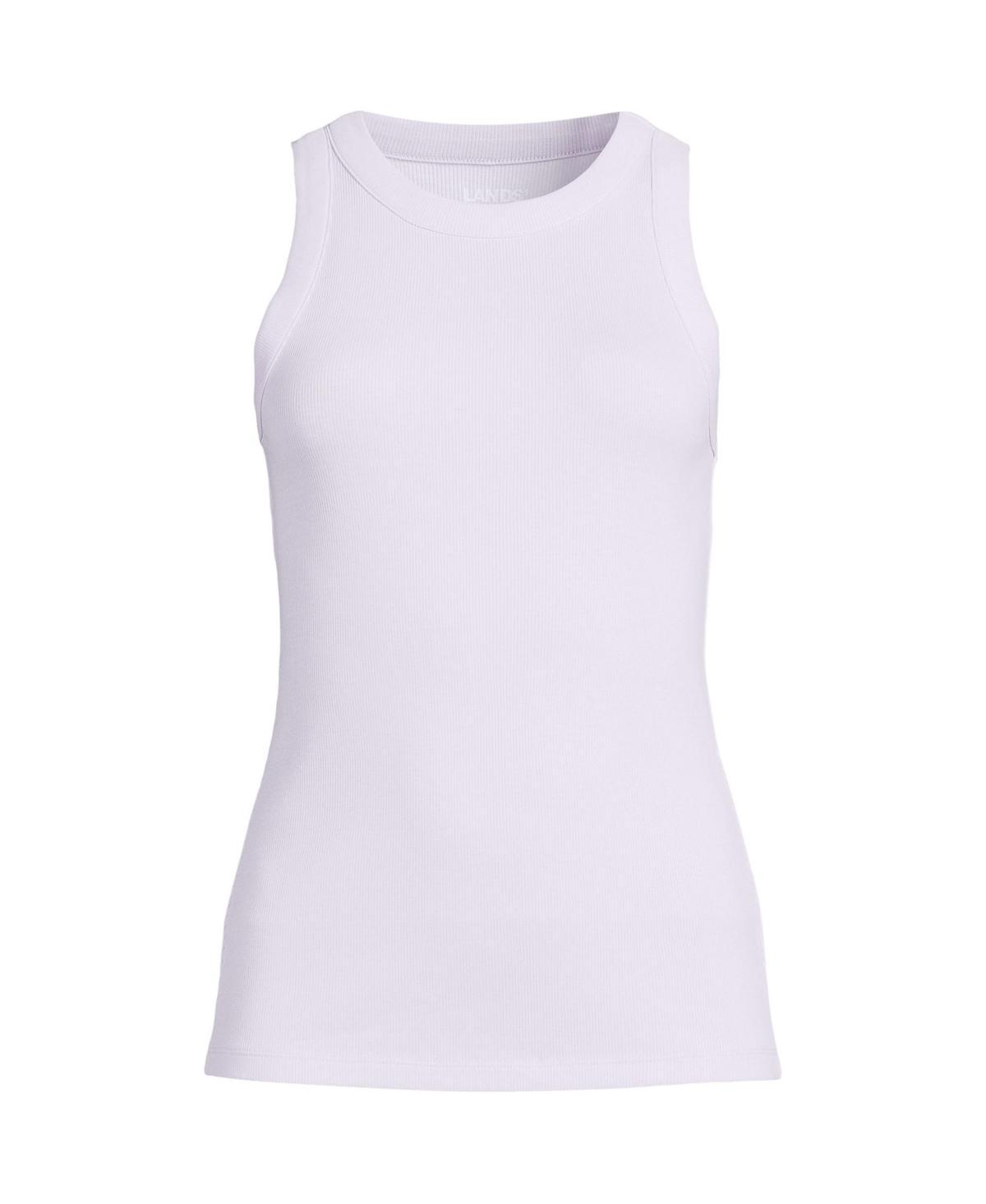 Women's Lands' End Crew Neck Tank Top, Size: XL, White Product Image