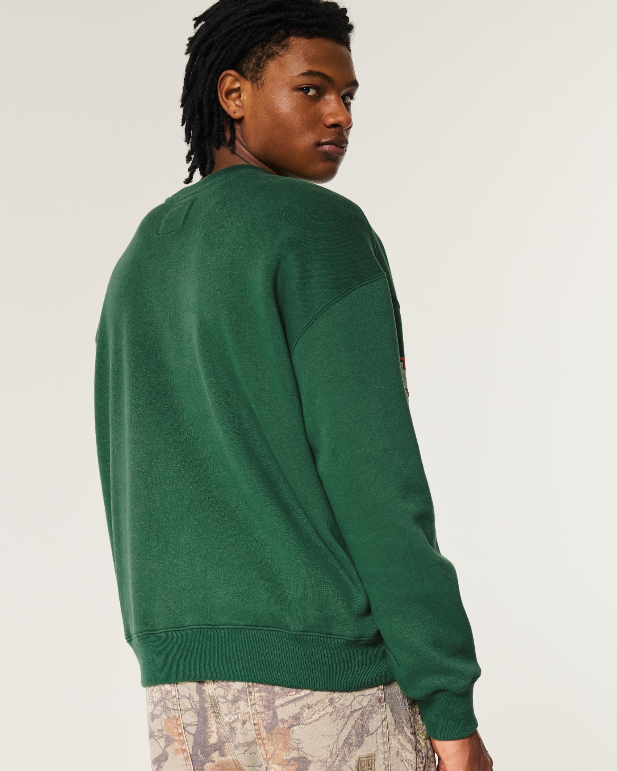 Boxy University of Miami Hurricanes Graphic Crew Sweatshirt Product Image